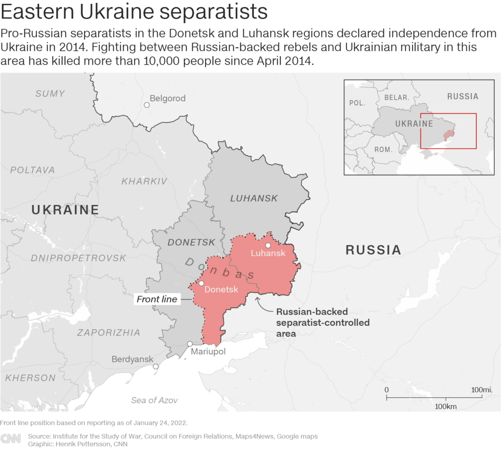 map of ukrain-russia